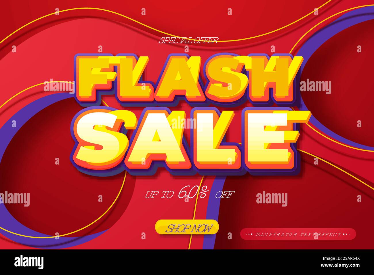 Modèle de bannière de vente Flash Illustration de Vecteur