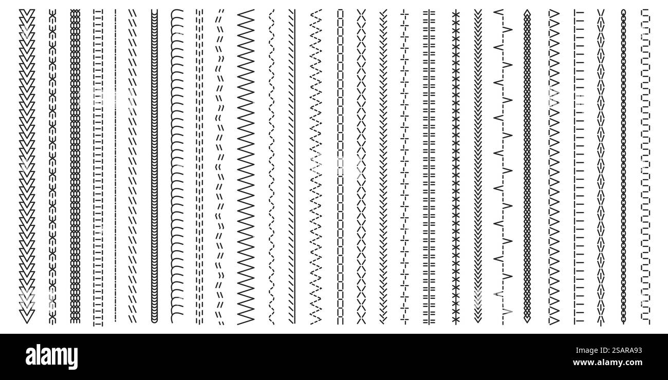 Collection Black Stitches. Impression sans couture de motifs de point de croix décoratifs, conception de fil de brosse de dentelle de broderie à l'ancienne mode. Ensemble de vecteurs. Rayures zigzag et pointillées ou bordures détaillées. Collection Black Stitches. Impression sans couture de motifs de point de croix décoratifs, conception de fil de brosse de dentelle de broderie à l'ancienne mode. Ensemble de vecteurs Illustration de Vecteur Collection Black Stitches. Impression sans couture de motifs de point de croix décoratifs, conception de fil de brosse de dentelle de broderie à l'ancienne mode. Ensemble de vecteurs. Rayures zigzag et pointillées ou bordures détaillées. Collection Black Stitches. Impression sans couture de motifs de point de croix décoratifs, conception de fil de brosse de dentelle de broderie à l'ancienne mode. Ensemble de vecteurs Illustration de Vecteur