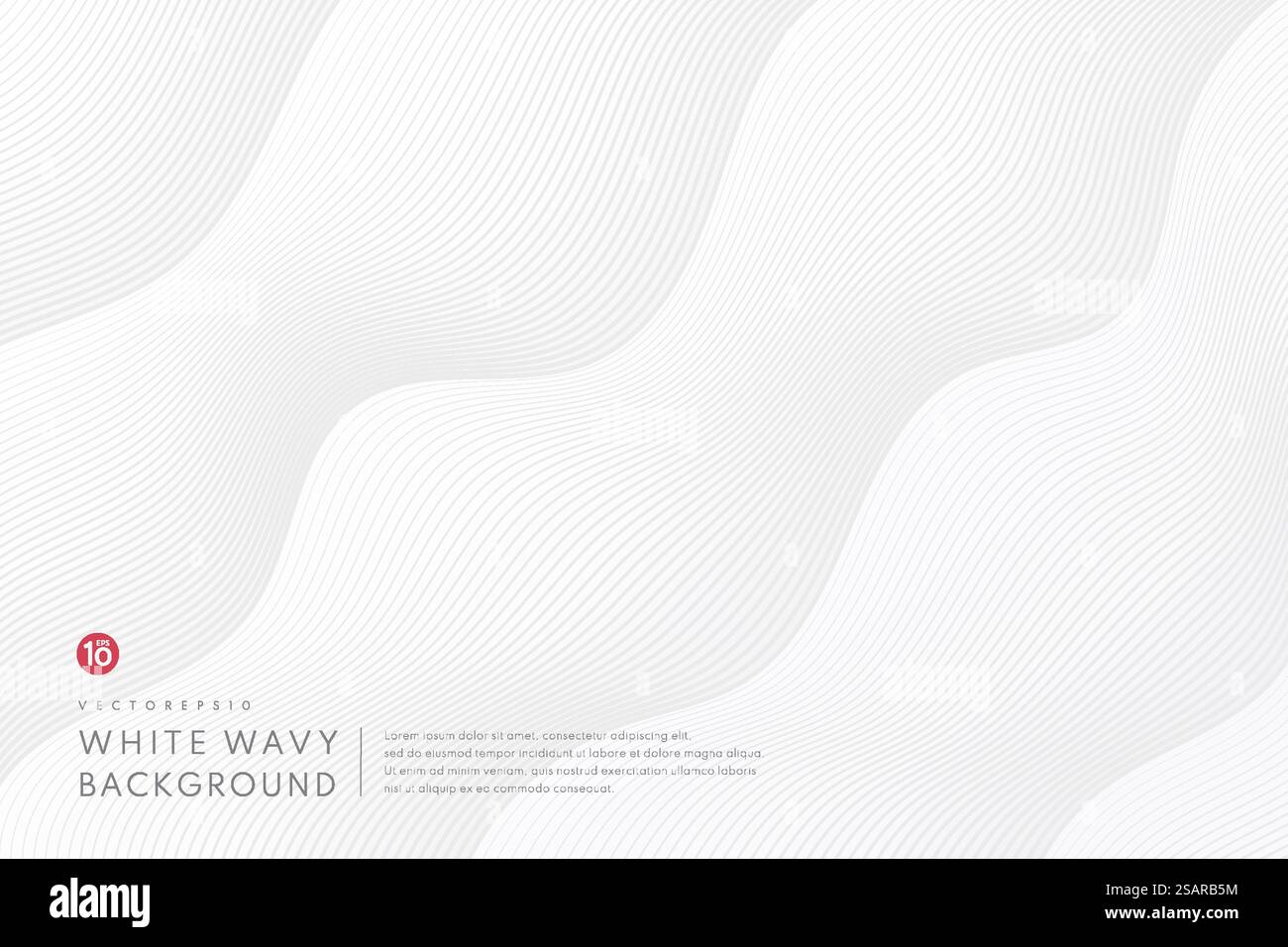 Dégradé de maillage abstrait avec fond texturé de motif de lignes de courbe blanches et grises. Modèle moderne et minimal avec espace de copie. Conception pour modèle de couverture, affiche, bande de bannière, annonce imprimée. Vecteur EPS10. Illustration de Vecteur