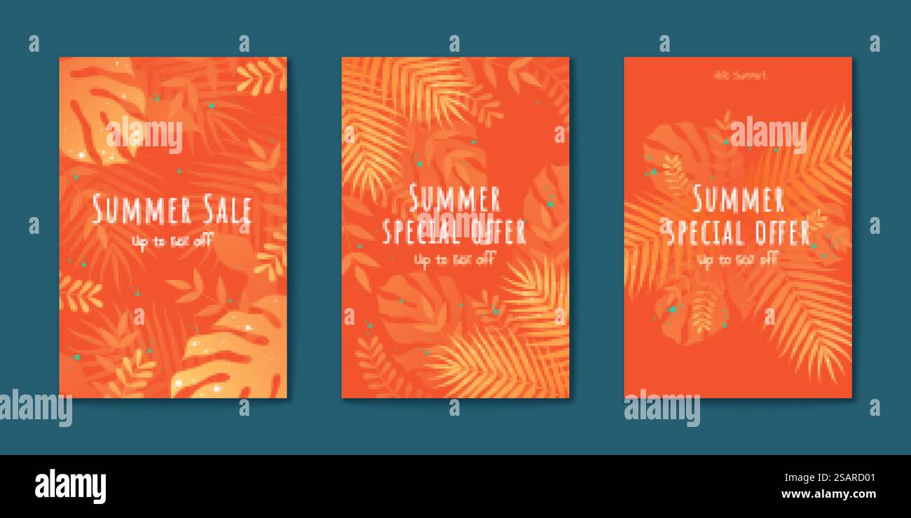 Mise en place de la circulaire feuilles tropicales Illustration de Vecteur Mise en place de la circulaire feuilles tropicales Illustration de Vecteur