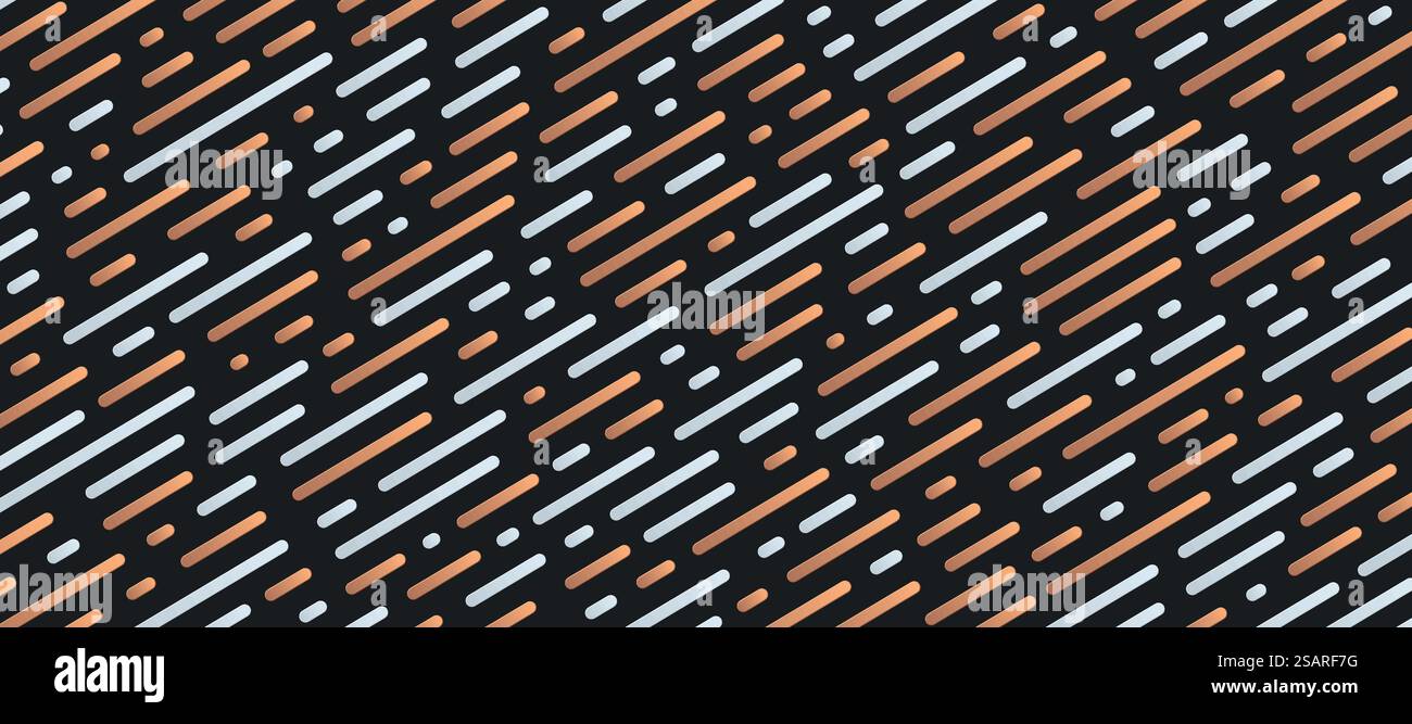 Bandes diagonales rondes de couleur bronze et argent dynamiques sur fond noir. Toile de fond abstraite blanche, dorée et noire. Conception de modèle Web de bannière moderne. Style technologique futuriste. Vecteur EPS10 Illustration de Vecteur