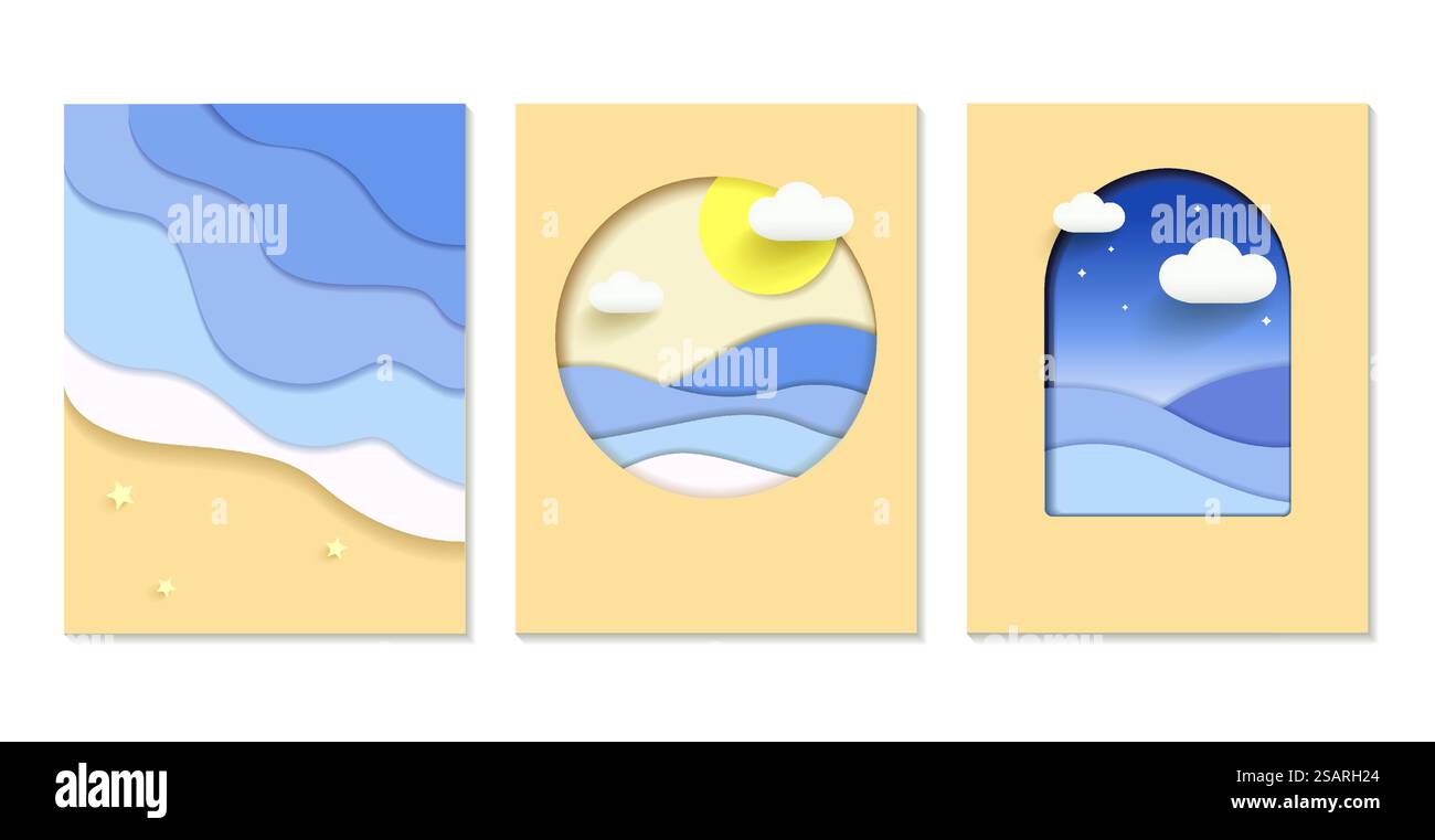 Ensemble de fond 3D avec des paysages réalistes. Produit de maquette de scène minimale, affichage promotionnel. formes géométriques vectorielles. Illustration de Vecteur