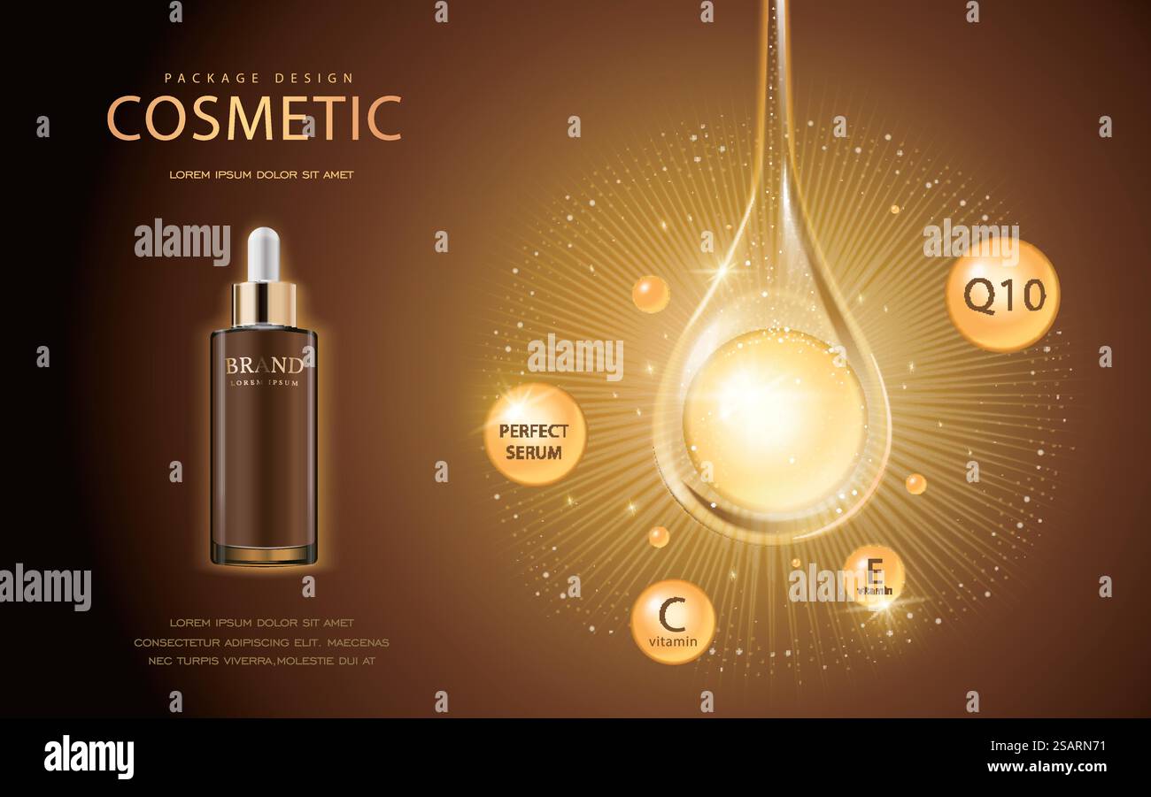 Modèle d'annonces cosmétiques Illustration de Vecteur