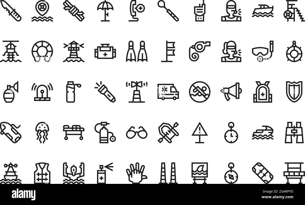 Collection d'icônes vectorielles de haute qualité avec contour modifiable. Idéal pour les projets professionnels et créatifs. Illustration de Vecteur