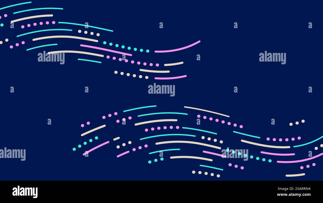 Motif d'onde d'écoulement en trait pointillé abstrait. Illustration de Vecteur