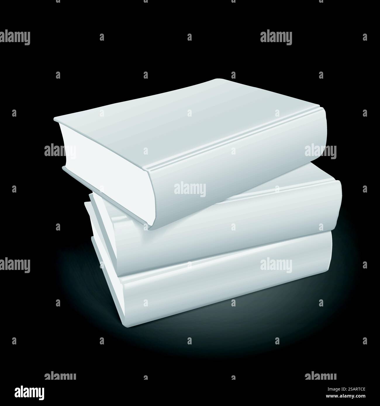pile de livres vierges sur fond noir. Illustration 3D.. pile de livres vierges Illustration de Vecteur