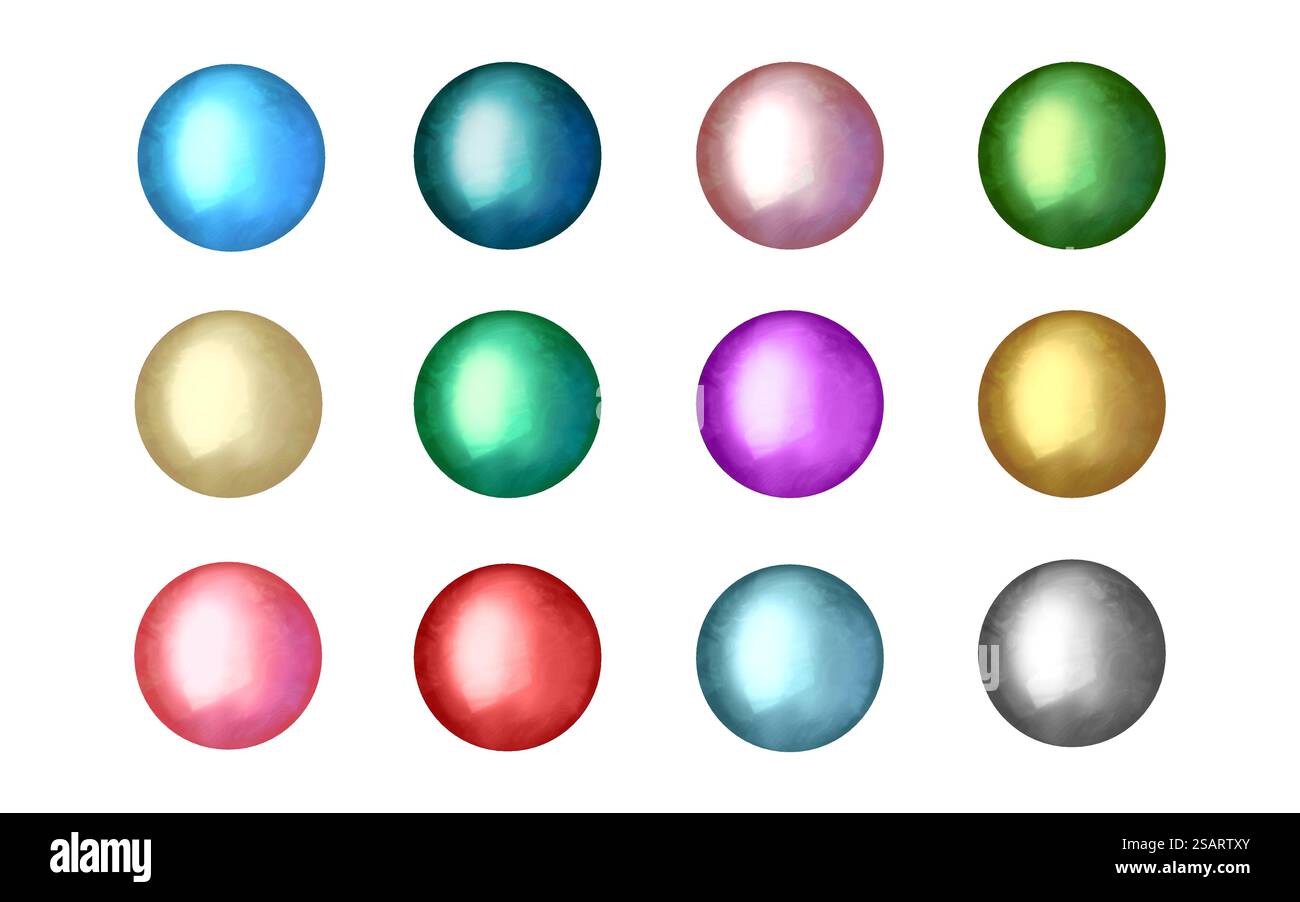 Pierres rondes colorées vectorielles avec texture. Pierres précieuses naturelles illustration eps10 Illustration de Vecteur