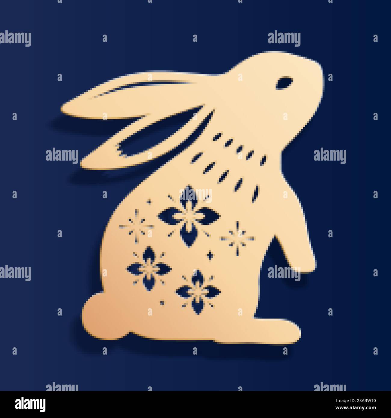 Élément de lapin coupé en papier Illustration de Vecteur