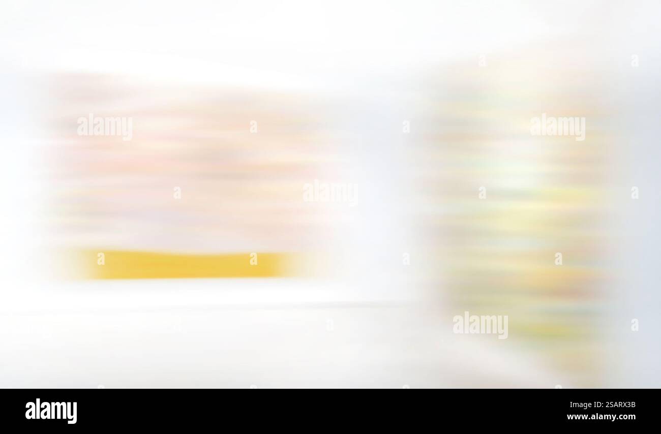 Flou de mouvement, fond de galerie d'exposition d'art, peinture abstraite colorée sur fond blanc Banque D'Images