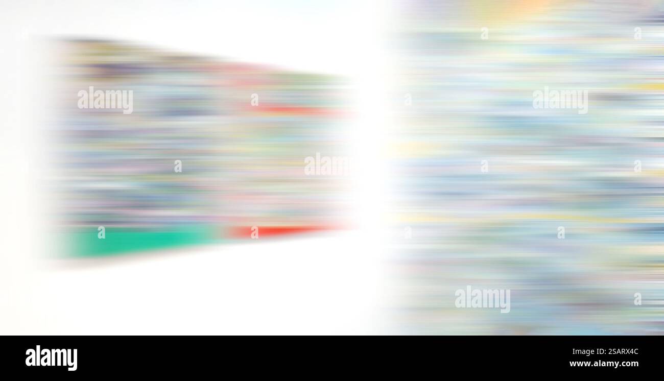Flou de mouvement, fond de galerie d'exposition d'art, peinture abstraite colorée sur fond blanc Banque D'Images