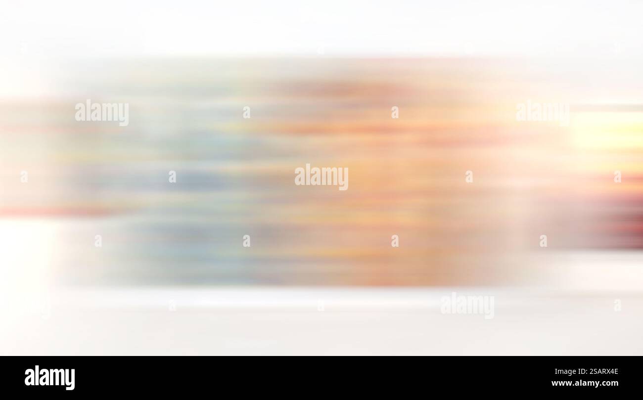 Flou de mouvement, fond de galerie d'exposition d'art, peinture abstraite colorée sur fond blanc Banque D'Images