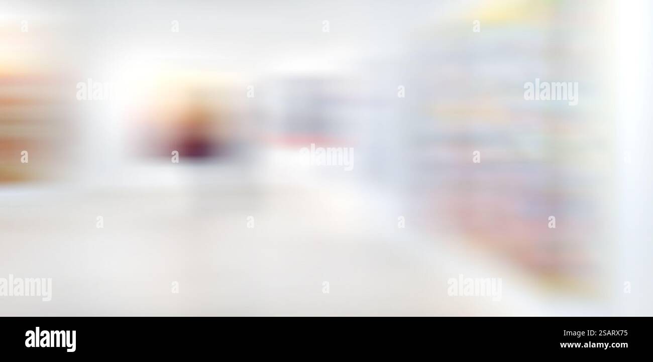 Flou de mouvement, fond de galerie d'exposition d'art, peinture abstraite colorée sur fond blanc Banque D'Images