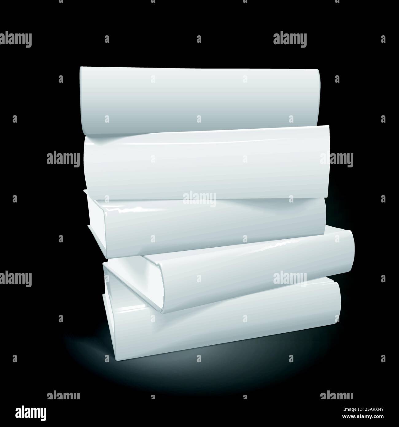 pile de livres vierges sur fond noir. Illustration 3D.. pile de livres vierges Illustration de Vecteur