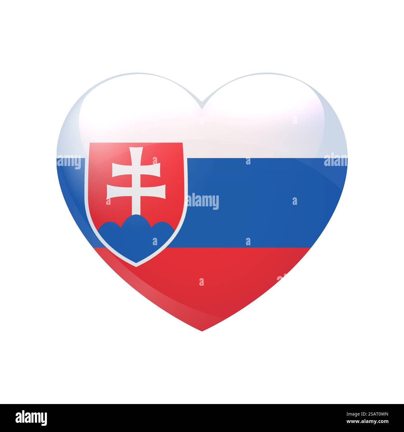 Drapeau slovaque dans le cœur. Symbole de l'amour. Icône de pays vectoriel isolé eps10 Illustration de Vecteur