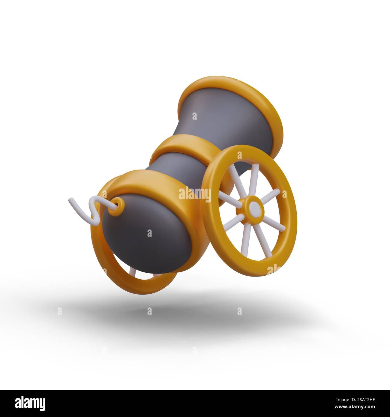 Vue arrière du vieux canon sur roues tire. Armes militaires pour jeu informatique ou concept d'affiche militaire. Illustration vectorielle dans le style de dessin animé dans les couleurs jaune et noir et place pour le texte. Vue arrière du vieux canon sur roues tire. Armes militaires pour jeux informatiques Illustration de Vecteur