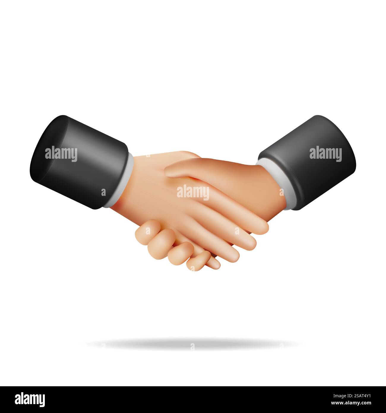 Geste de poignée de main 3D isolé. Concept de rendu de serrer la main. Relations de partenariat. Business People Partners Handshake. Transaction, accord, transaction réussie. Illustration vectorielle. Geste de poignée de main 3D isolé Illustration de Vecteur