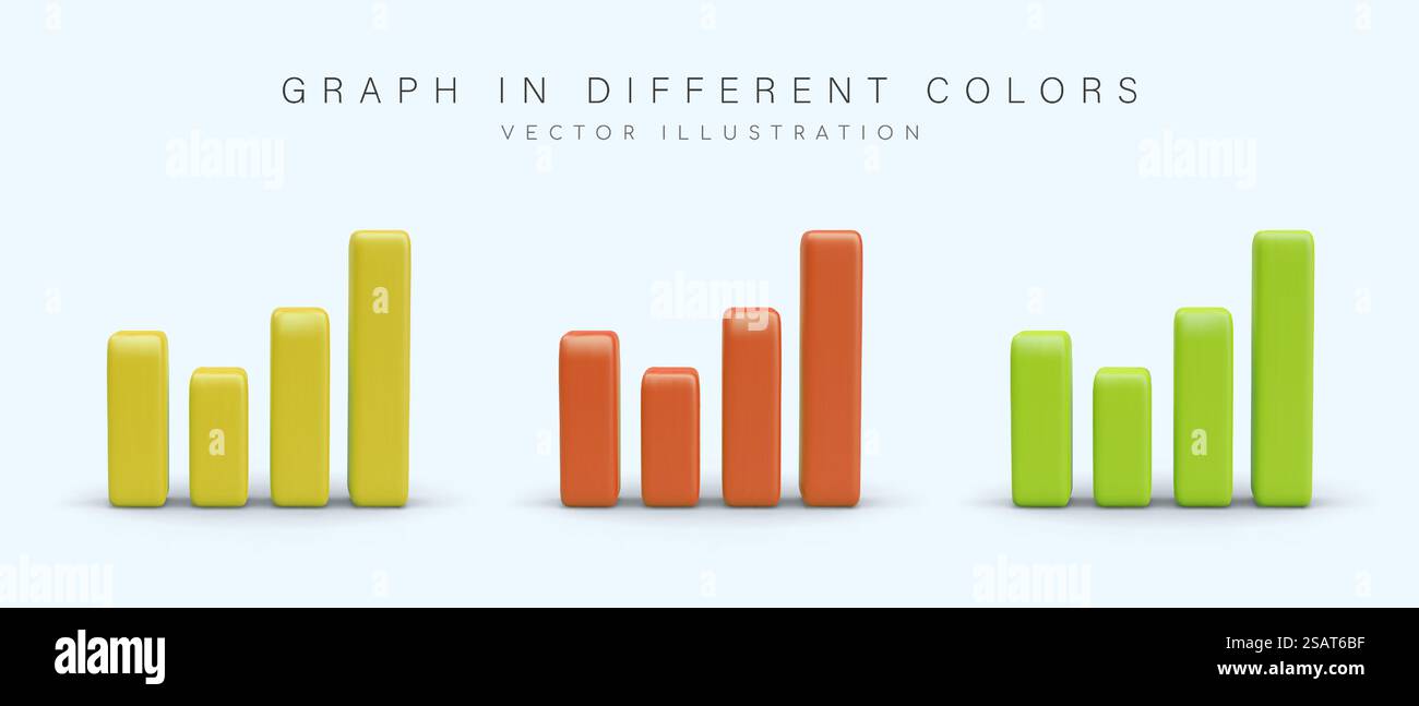 Graphique à barres en style 3D. Ensemble d'images dans différentes couleurs. Dynamique de développement, de planification, de reporting. Conception pour l'analyse, le reporting statistique. Illustration vectorielle. Graphique à barres en style 3D. Ensemble d'images dans différentes couleurs. Dynamique de développement, de planification, de reporting Illustration de Vecteur