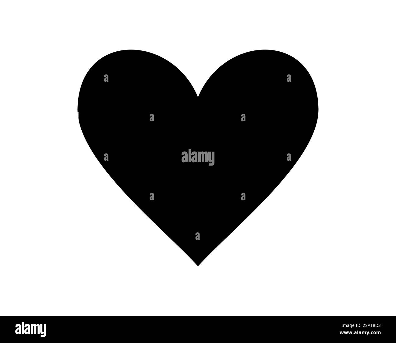 Love Heart vector icon noir ossature isolé sur fond blanc. Illustration de Vecteur