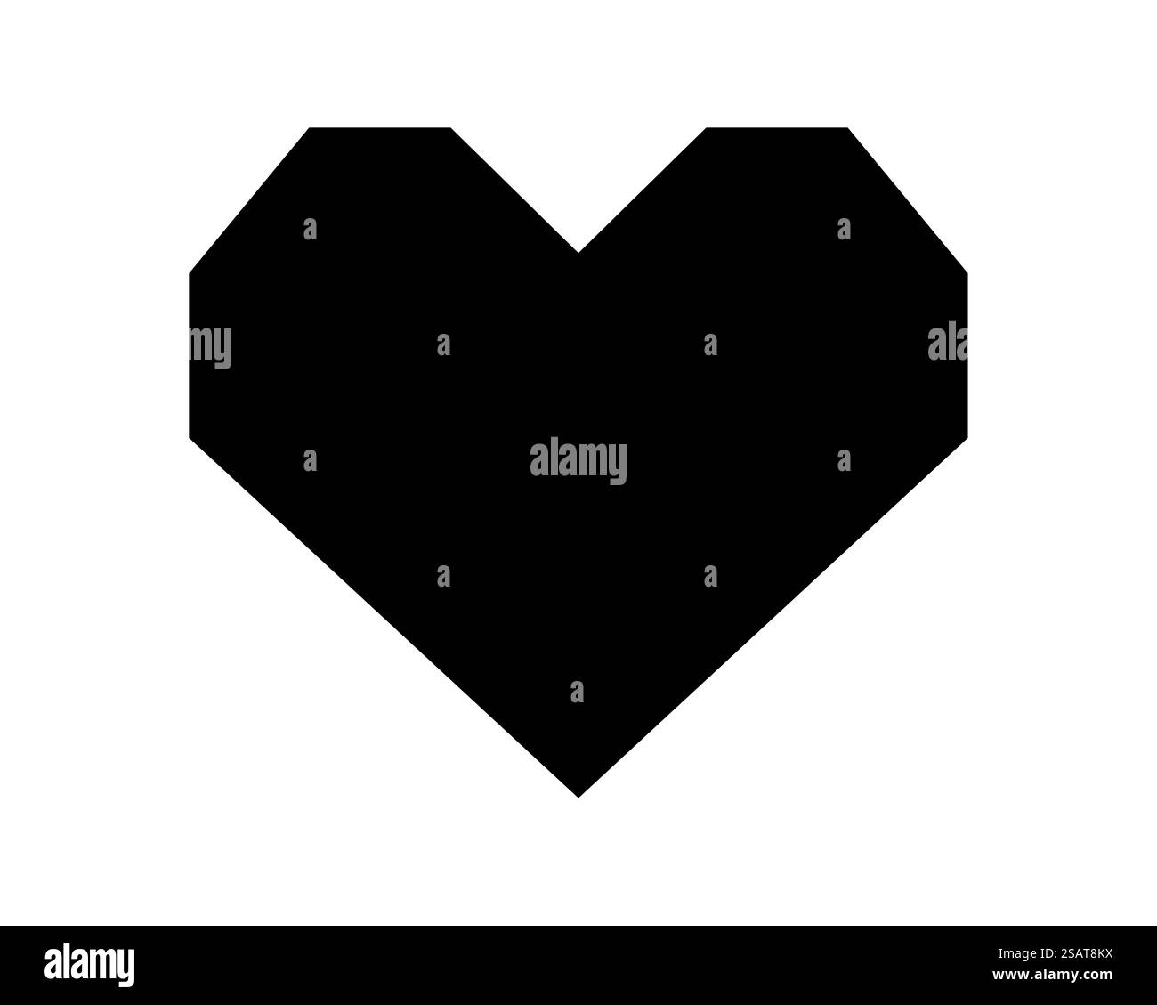Love Heart vector icon noir ossature isolé sur fond blanc. Illustration de Vecteur