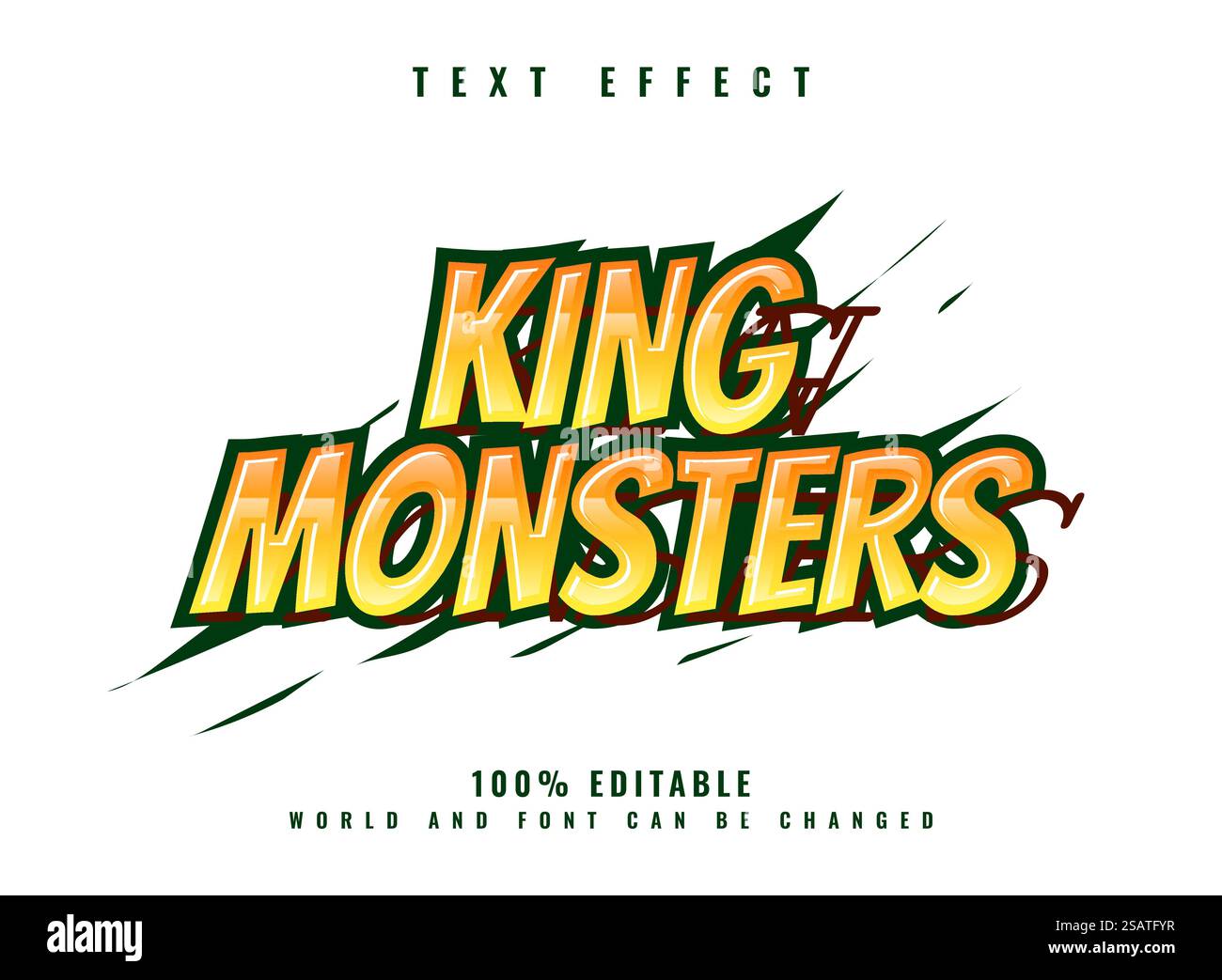 King Monster jeu ludique logo effet texte titre Illustration de Vecteur