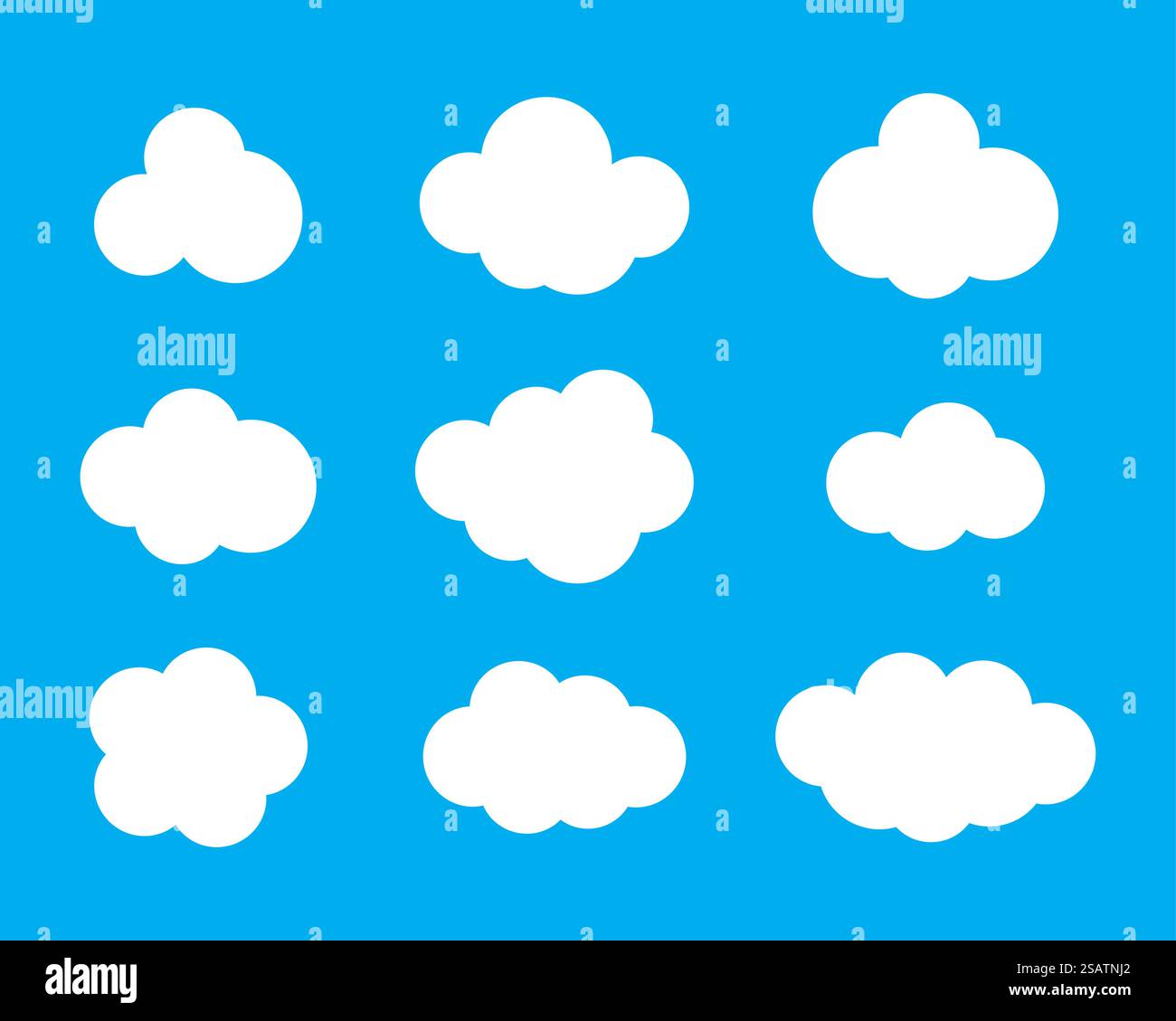 Ciel nuages vector silhouette. Icône de nuage. Illustration de Vecteur