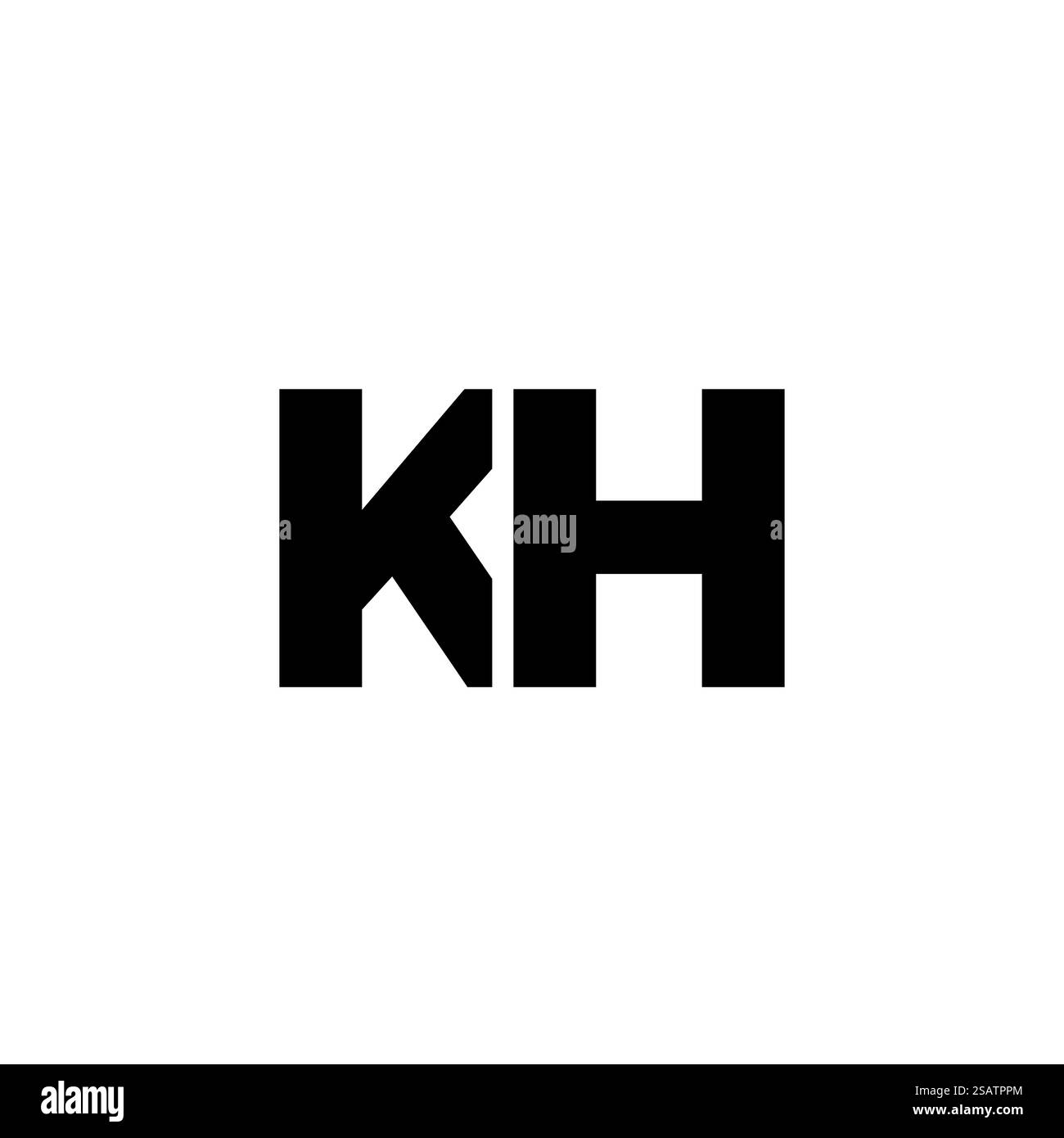 Lettre à la mode K et H, modèle de conception de logo KH. Logotype minimal basé sur le monogramme initial pour l'identité de l'entreprise. Illustration de Vecteur