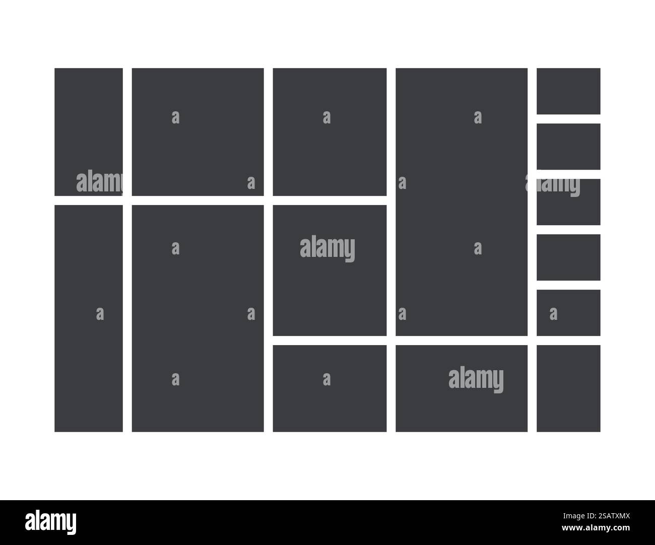 Modèle de moodboard. Mise en page du collage de photos. Fond du tableau d'humeur. Grille d'images en mosaïque. Illustration de Vecteur