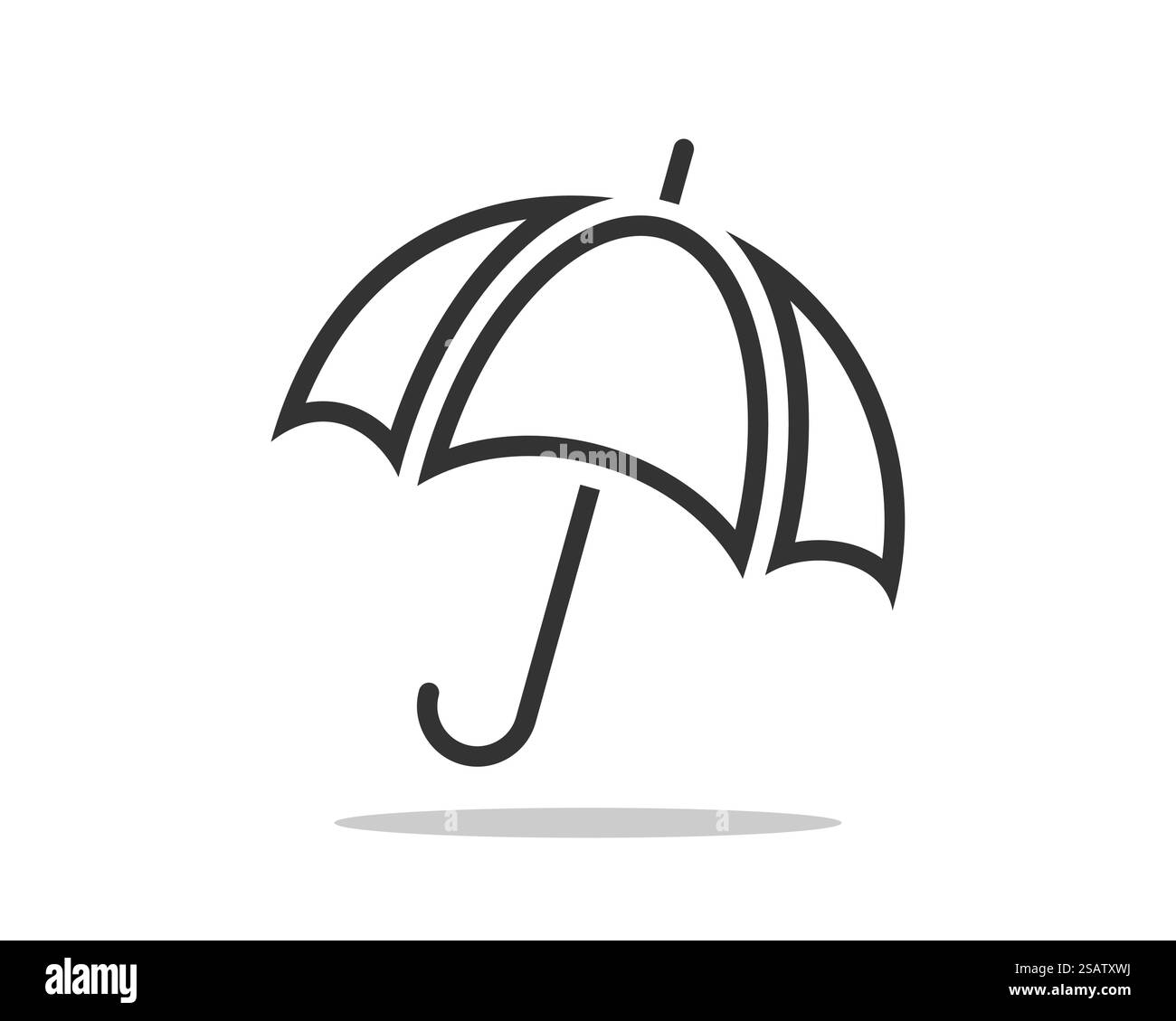 Vecteur d'icône de parapluie. Protection contre la pluie. Concept pour compagnie d'assurance. Design plat silhouette noir et blanc. Illustration de Vecteur