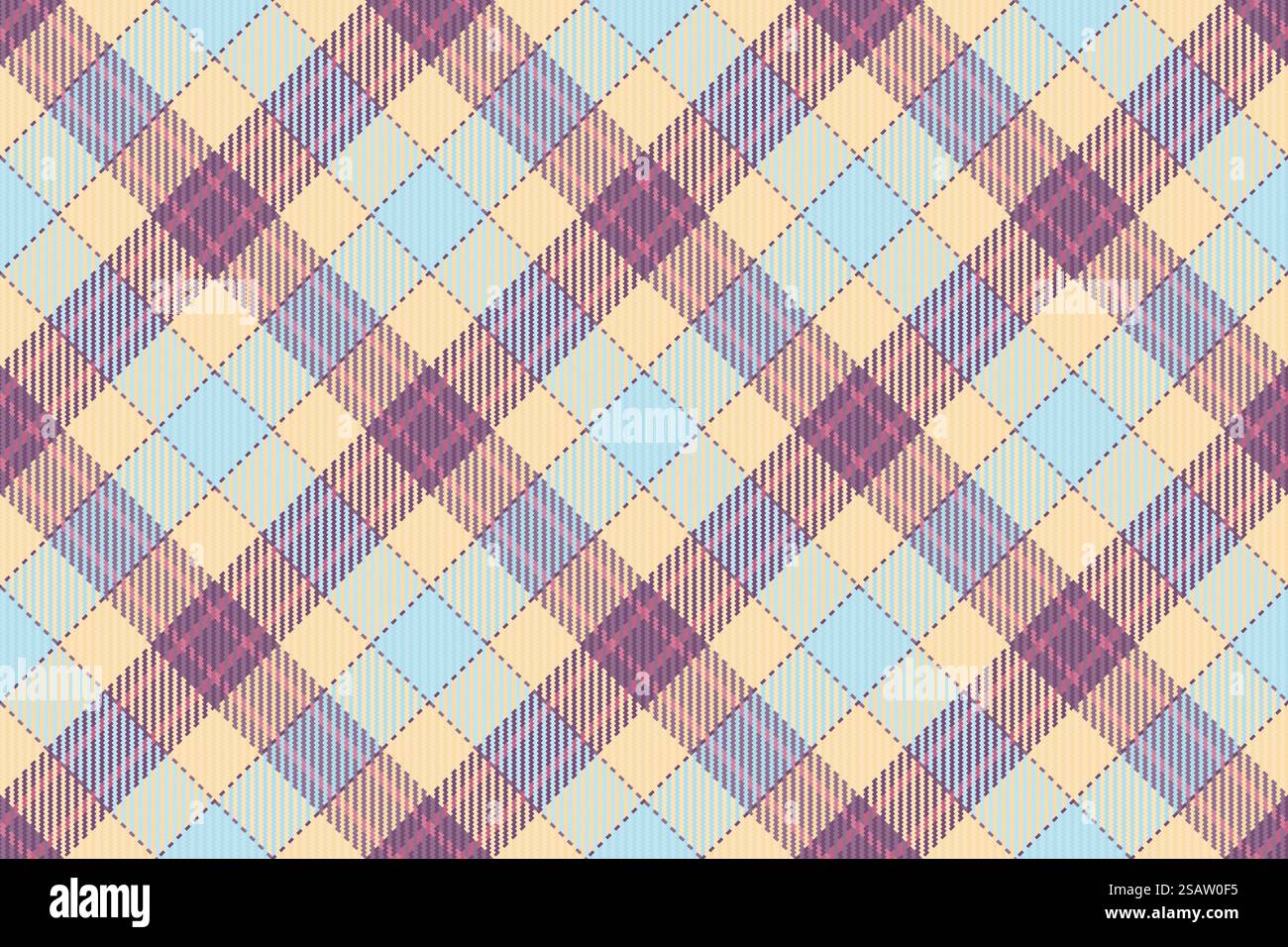 Revival fond check plaid, tartan de texture textile des années 30. Modèle vectoriel de tissu sans couture de vêtement en couleur blanche légère et navajo. Illustration de Vecteur