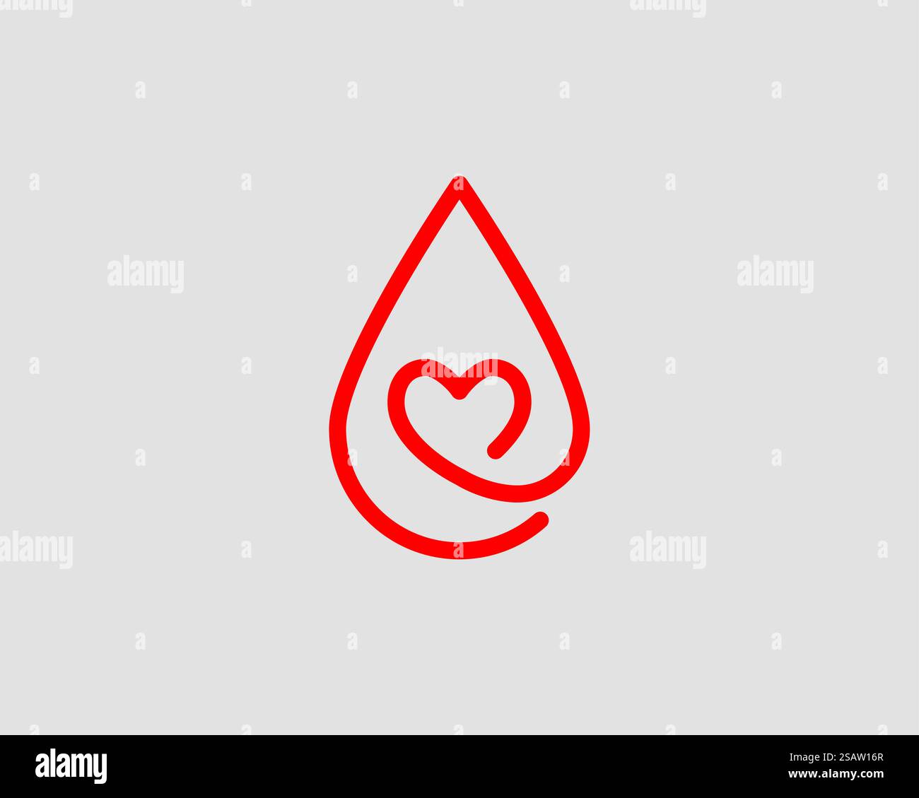 Icône vecteur d'une goutte de sang rouge isolé sur fond blanc. Illustration de Vecteur