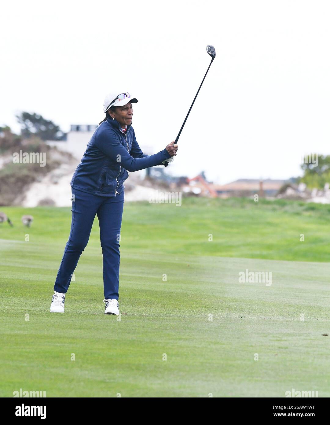 Pebble Beach, CA, États-Unis. 30 janvier 2025. Condoleezza Rice lors de la première manche de l'AT&T Pebble Beach Pro-Am 2025 au parcours de golf Spyglass Hill le 30 janvier 2025 à Pebble Beach, Californie. Casey Flanigan/imageSPACE (crédit image : © Flanigan/ImageSpace via ZUMA Press) USAGE ÉDITORIAL SEULEMENT! Non destiné à UN USAGE commercial ! Banque D'Images