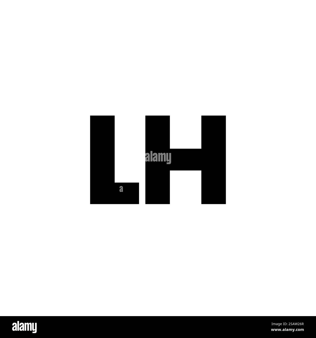 Lettre tendance l et H, modèle de conception de logo LH. Logotype minimal basé sur le monogramme initial pour l'identité de l'entreprise. Illustration de Vecteur