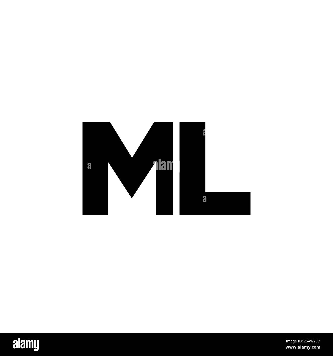 Lettre tendance M et l, modèle de conception de logo ML. Logotype minimal basé sur le monogramme initial pour l'identité de l'entreprise. Illustration de Vecteur