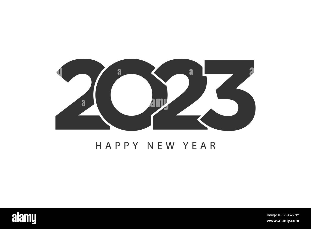 Lignes de style simples bonne année 2023 thème noir blanc. Illustration vectorielle.. Lignes de style simples bonne année 2023 thème noir blanc Illustration de Vecteur