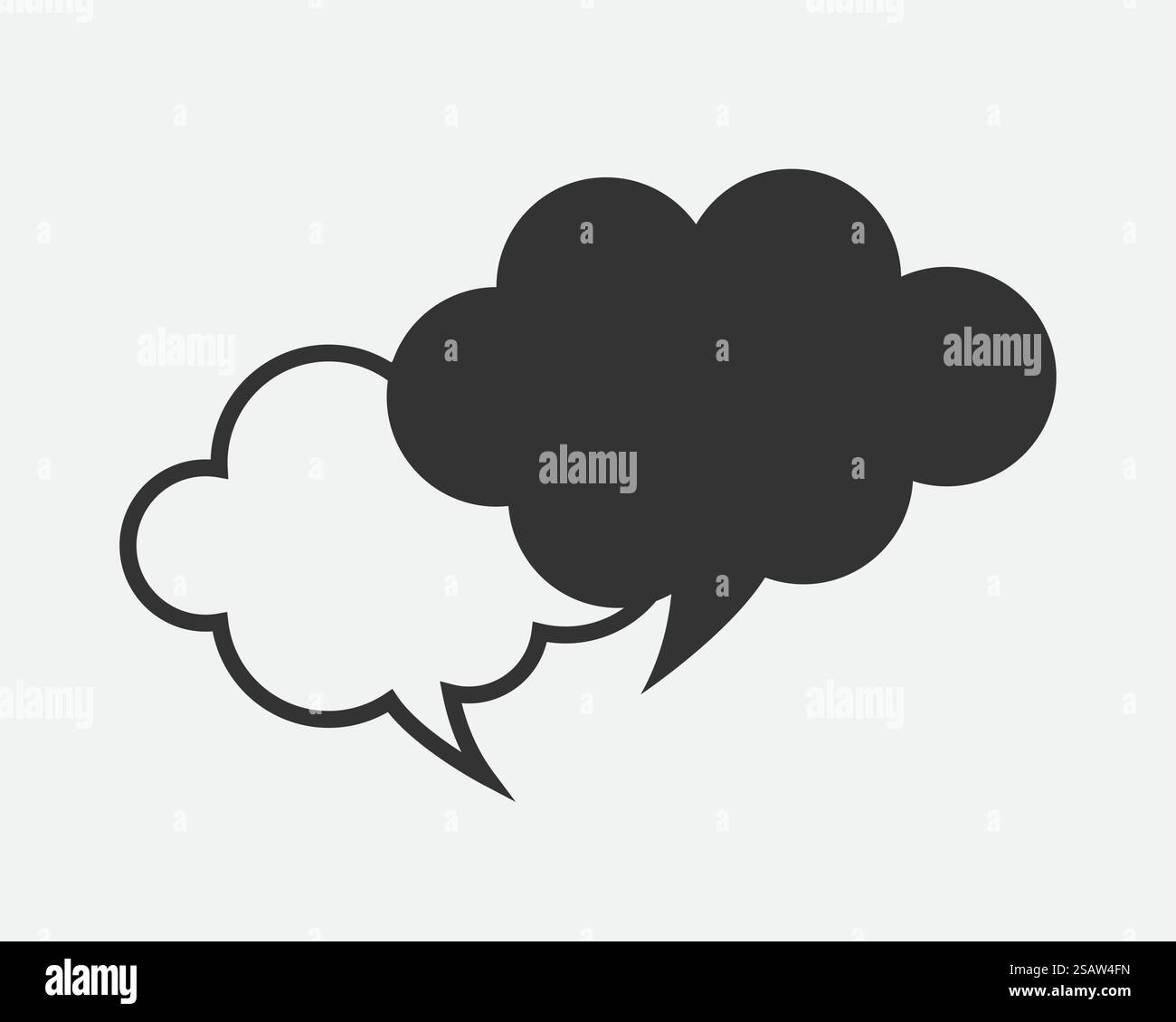 Talk bubble discours icône. Vide Vide vecteur bulles éléments de conception. Tchat en ligne Modèle de symbole. Autocollant ballon dialogue silhouette. Illustration de Vecteur