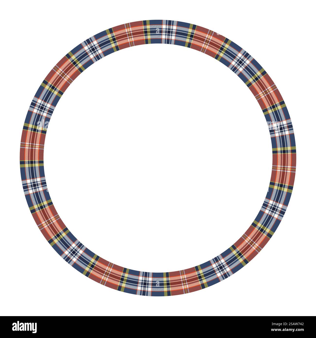 Modèle de conception de modèle vintage de vecteur de cadre rond. Bordure circulaire motif tissu écossais. Fond écossais de tartan pour l'art de collage, carte de gif, artisanat fait à la main. Illustration de Vecteur