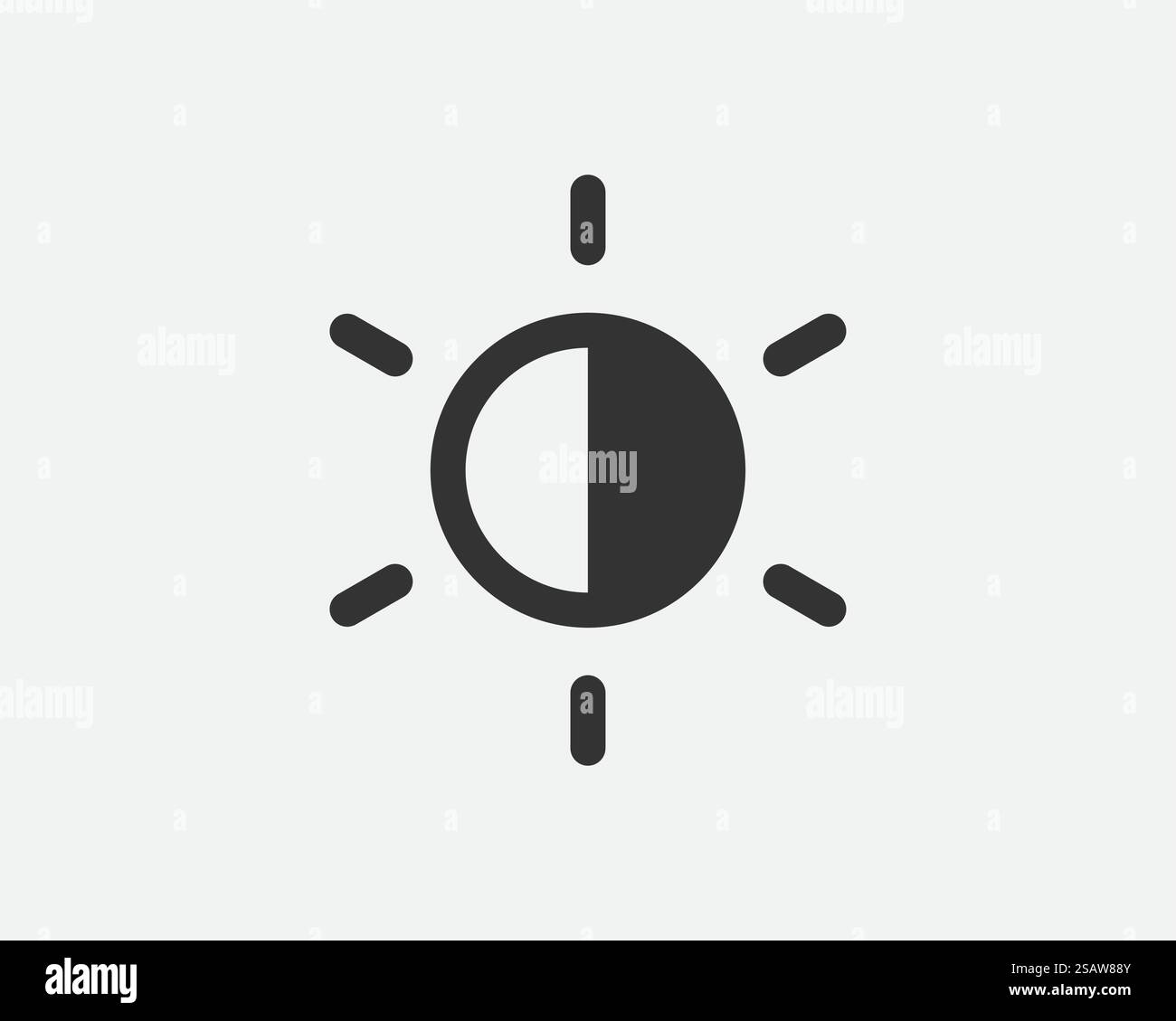 Variateur de lumière Icon Line Flat design tendance. Panneau d'économie d'énergie de lampe électrique.. Variateur de lumière Icon Line design tendance. Panneau économiseur d'énergie pour lampe électrique. Style plat noir et blanc. Illustration de Vecteur