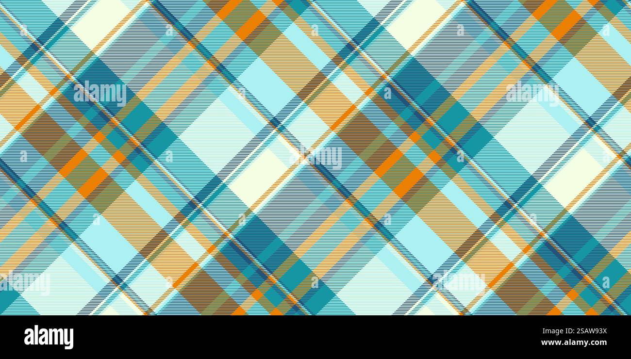 Textile de motif féminin sans couture, texture tartan de fond de confort. Plaid en tissu à carreaux vectoriels de simplicité en couleur cyan et turquoise pâle. Illustration de Vecteur