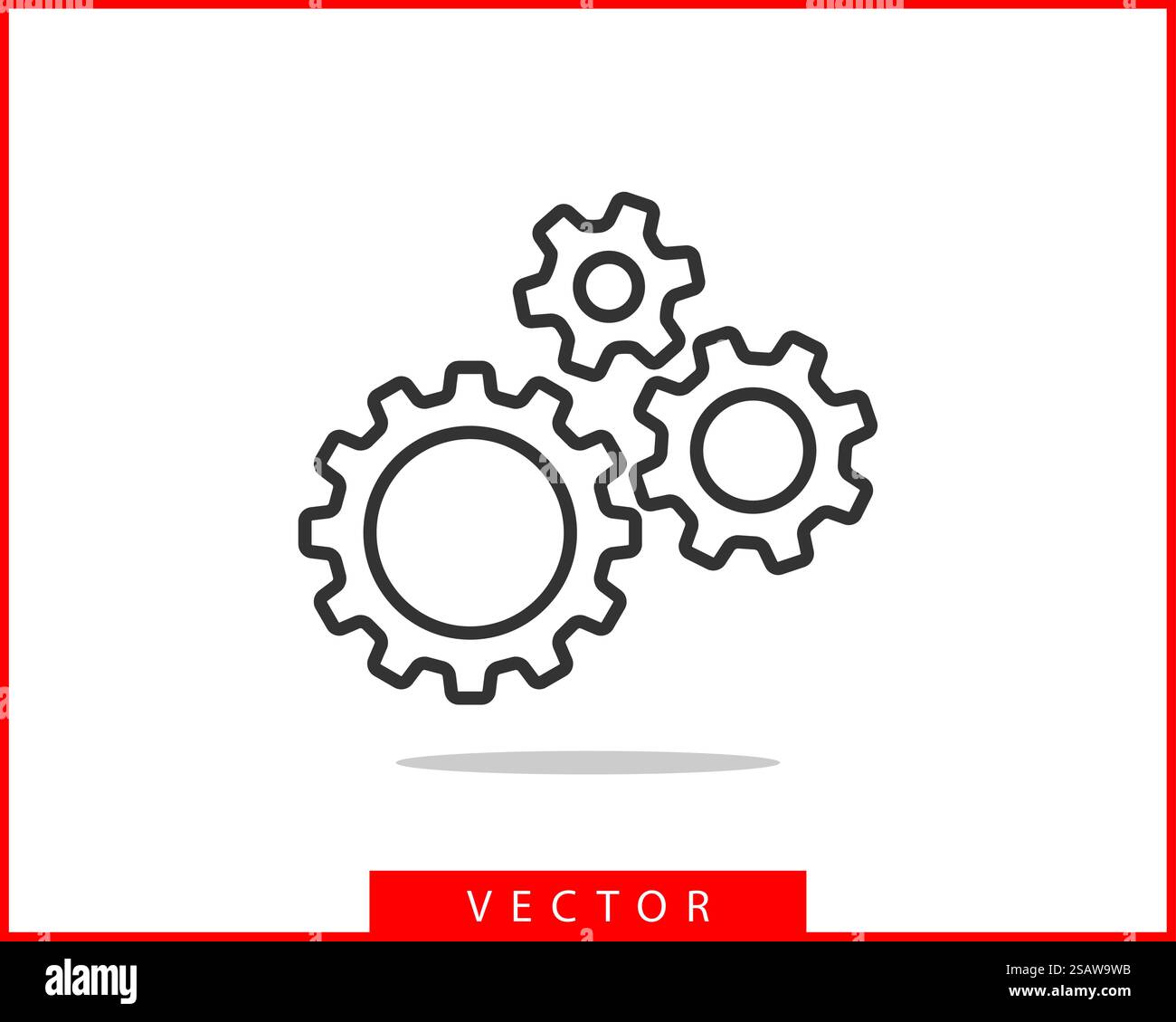 Metal gears cogs et vecteur. Icône de l'engrenage plate. Les roues du mécanisme d'un logo. Concept à crémaillère modèle. Illustration de Vecteur