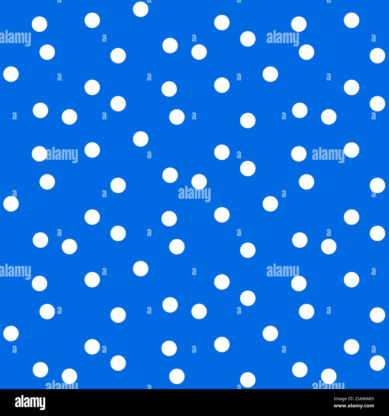 Fond lumineux bleu dans un motif sans couture de vecteur de polka à points blancs. Fond bleu lumineux en motif sans couture à pois blancs Illustration de Vecteur