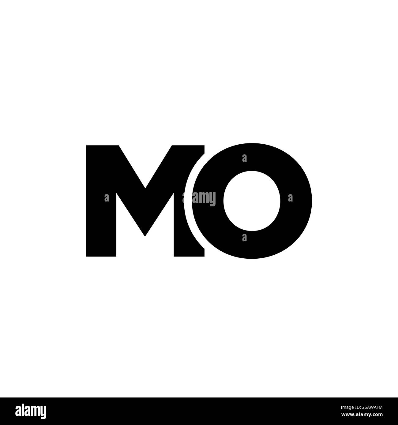 Lettre à la mode M et O, modèle de conception de logo MO. Logotype minimal basé sur le monogramme initial pour l'identité de l'entreprise. Illustration de Vecteur