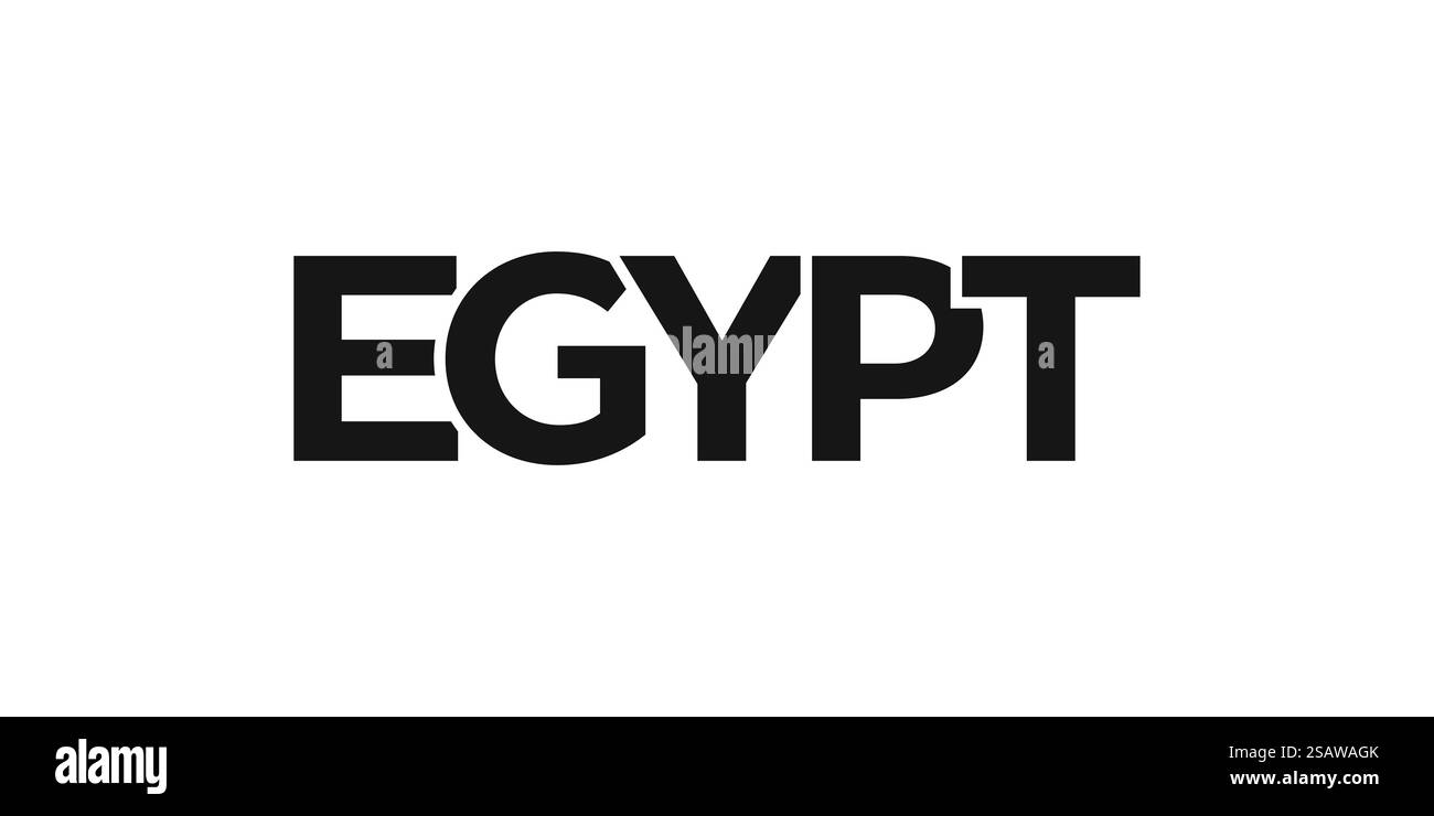 Emblème égyptien pour imprimé et web. La conception présente un style géométrique, illustration vectorielle avec une typographie audacieuse dans une police moderne. Lettrage de slogan graphique isolé sur fond blanc. Illustration de Vecteur