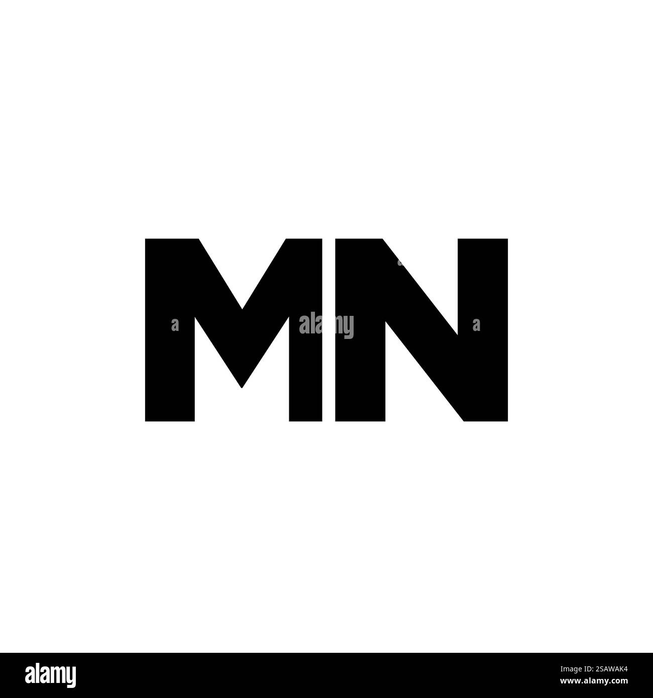 Lettre tendance M et N, modèle de conception de logo MN. Logotype minimal basé sur le monogramme initial pour l'identité de l'entreprise. Illustration de Vecteur