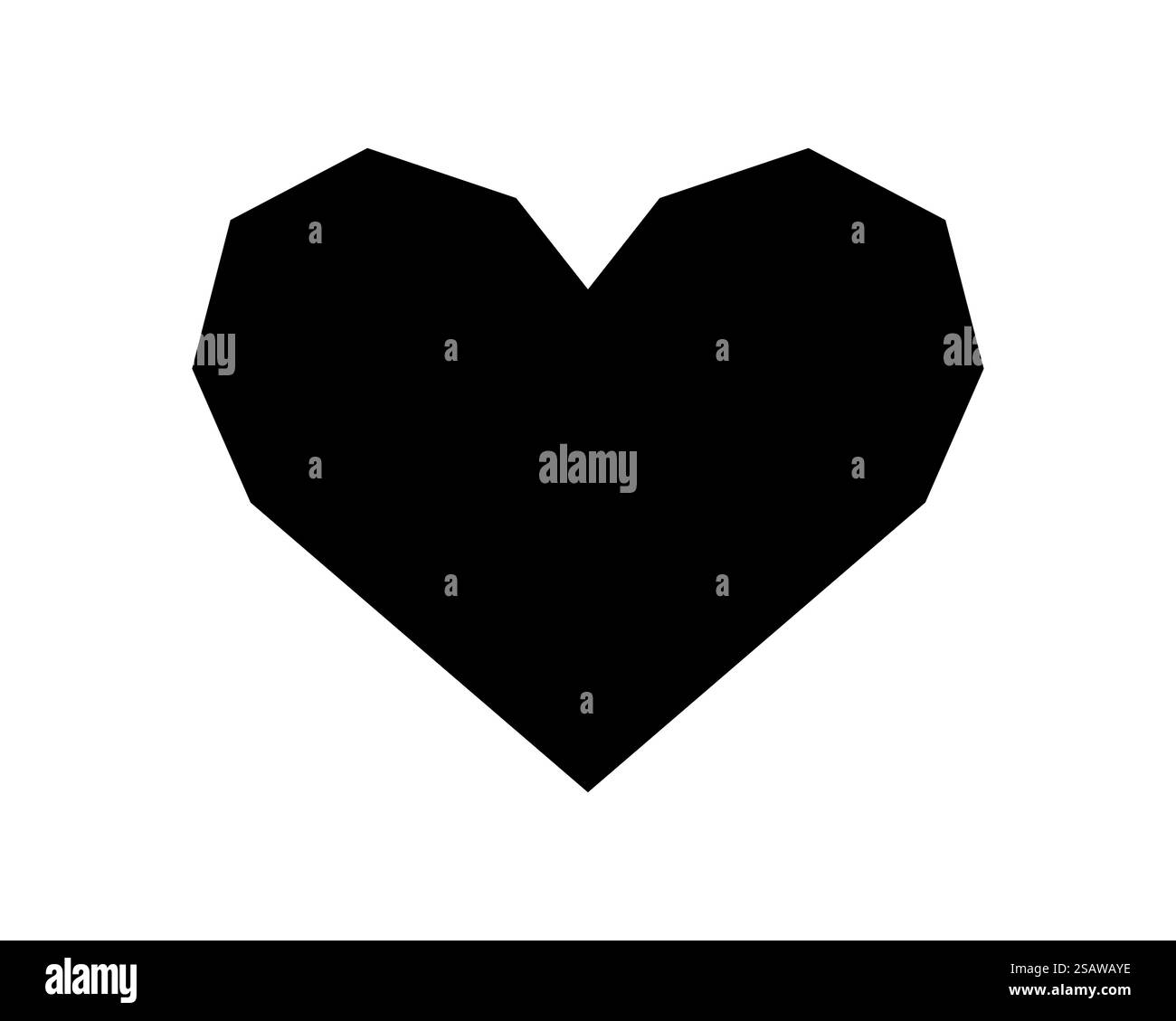 Love Heart vector icon noir ossature isolé sur fond blanc. Illustration de Vecteur