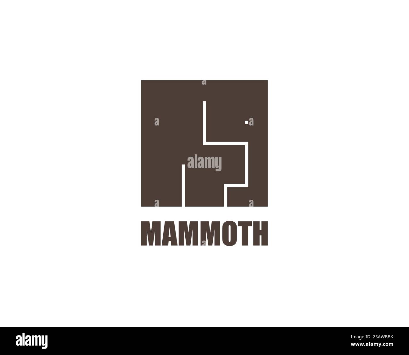 Modèle de logo Mammoth. Design cube plat moderne. Illustration de Vecteur