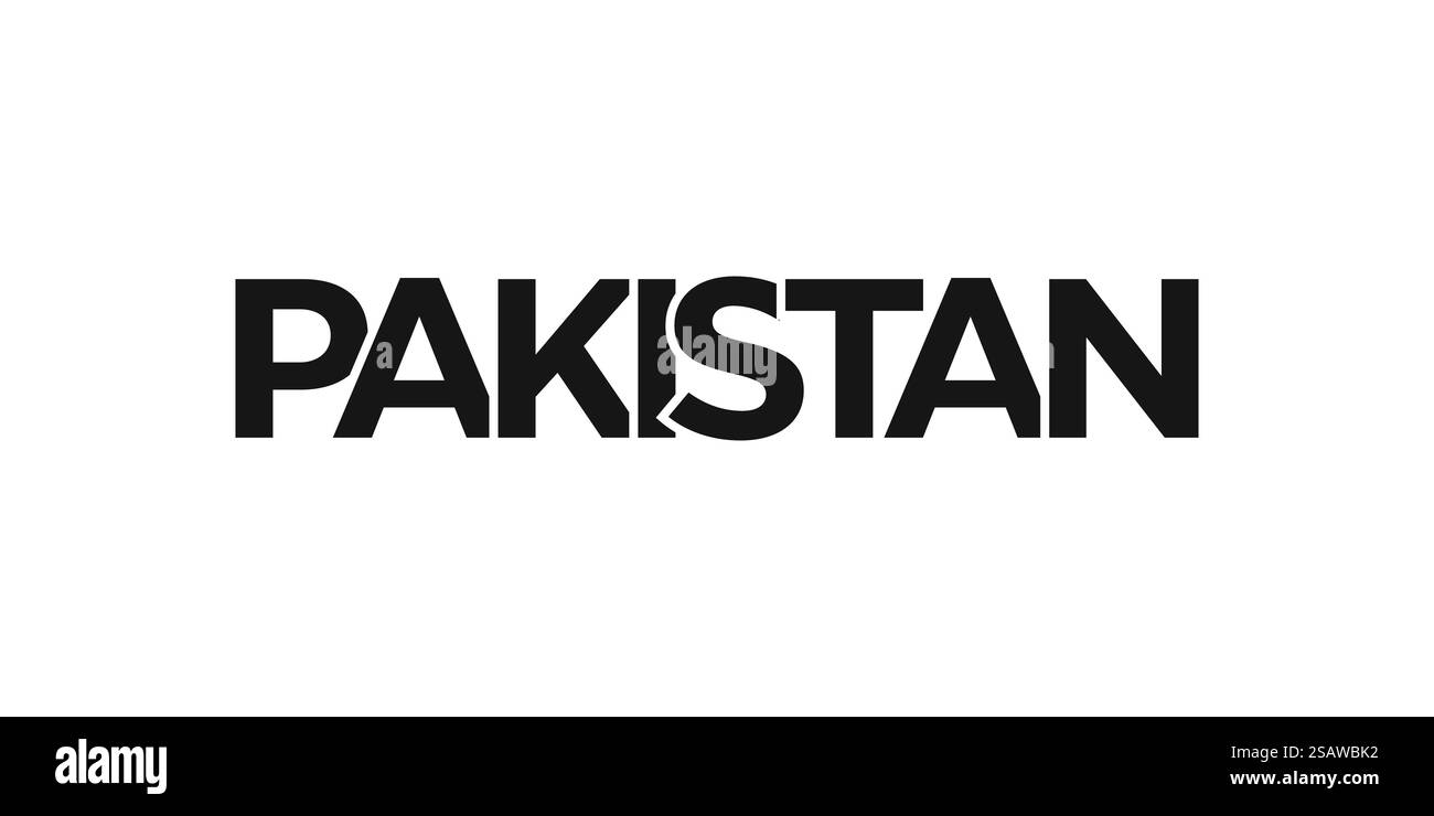 Emblème du Pakistan pour imprimé et web. La conception présente un style géométrique, illustration vectorielle avec une typographie audacieuse dans une police moderne. Lettrage de slogan graphique isolé sur fond blanc. Illustration de Vecteur Emblème du Pakistan pour imprimé et web. La conception présente un style géométrique, illustration vectorielle avec une typographie audacieuse dans une police moderne. Lettrage de slogan graphique isolé sur fond blanc. Illustration de Vecteur