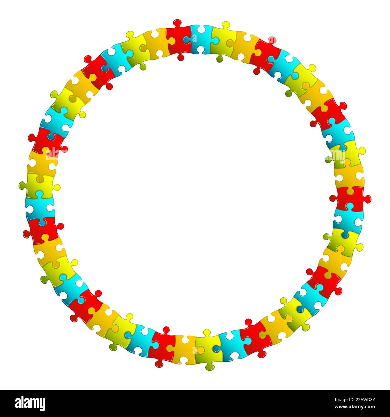 Cadre rond vierge de l'espace de copie de modèle de puzzles. Arrière-plan vectoriel.. Cadre rond vierge de l'espace de copie de modèle de puzzles Illustration de Vecteur