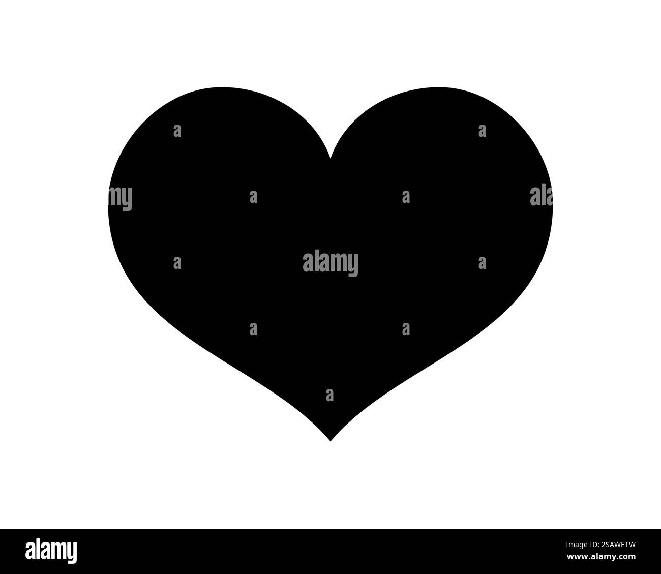 Love Heart vector icon noir ossature isolé sur fond blanc. Illustration de Vecteur