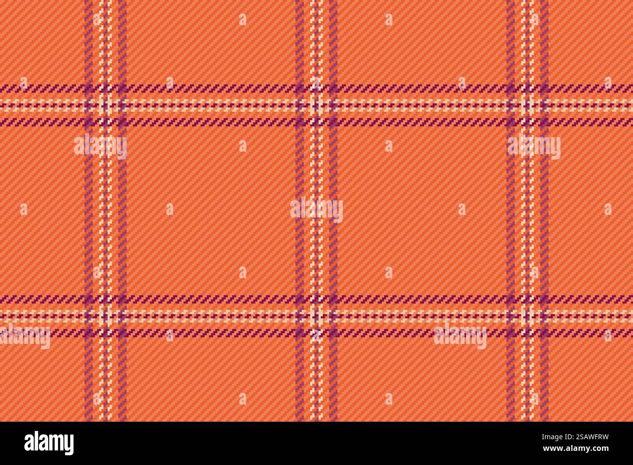 Texture tartan à carreaux New york, fond de tissu à carreaux unique. Motif vectoriel sans couture textile vierge en couleur orange et rose. Illustration de Vecteur