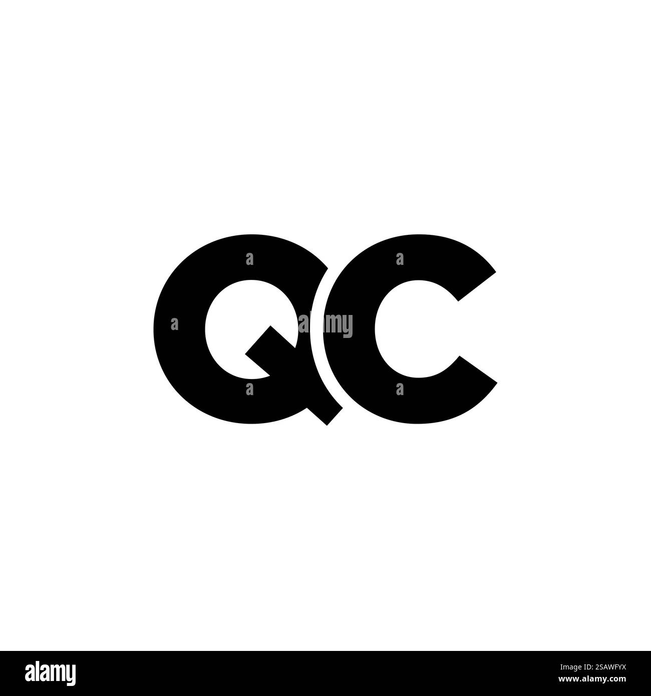 Lettre à la mode Q et C, modèle de conception de logo QC. Logotype minimal basé sur le monogramme initial pour l'identité de l'entreprise. Illustration de Vecteur